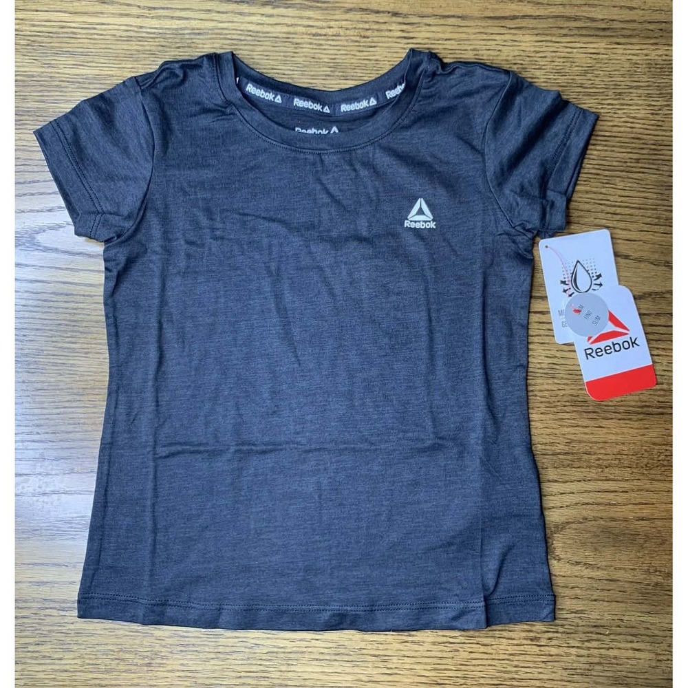 Reebok Girl's Performance Short Sleeve Heathered T-Shirt, Size 4/5